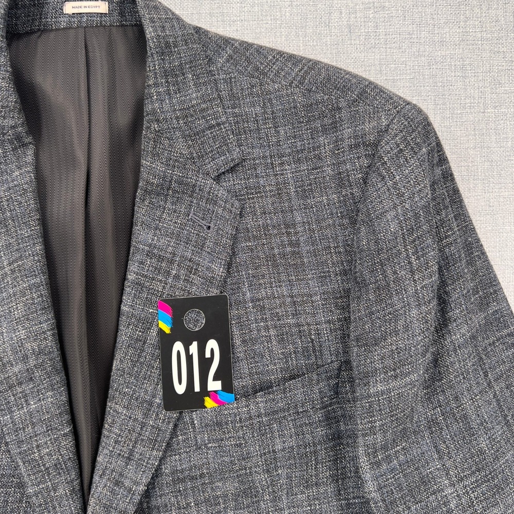 Joseph Abboud E Thomas Wool Silk Linen‎ Blazer Sport Coat Men 50R Gray Plaid Ivy - Picture 13 of 13
